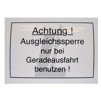 Achtung! Ausgleichssperre