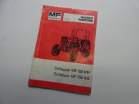 Original Massey Ferguson Betriebsanleitung MF 158 MP und MF 158-8G