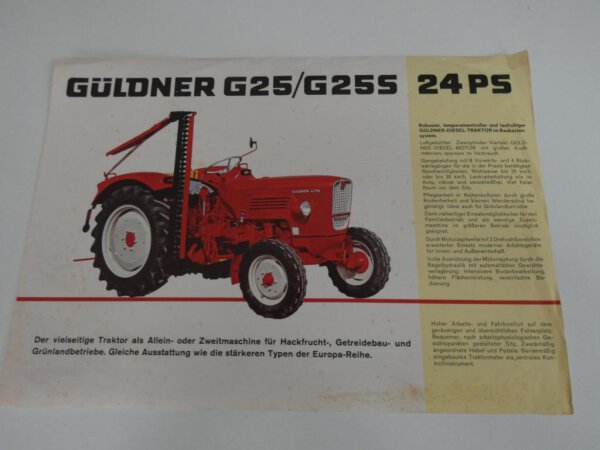 Original Prospekt Güldner G25 G25 S