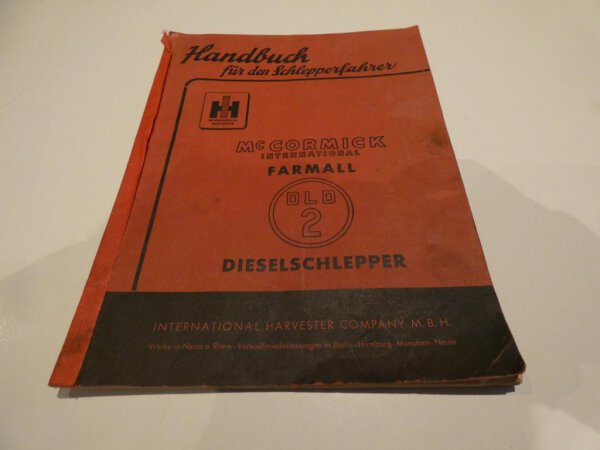 Mc Cormick DLD 2 Betriebsanleitung Handbuch Farmall