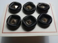 12 Stück Alte Glasknöpfe auf Musterkarte Antik...