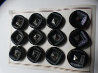 12 Stück Alte Glasknöpfe auf Musterkarte Antik...