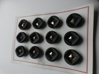 12 Stück Alte Glasknöpfe auf Musterkarte...