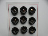 12 Stück Alte Glasknöpfe auf Musterkarte...