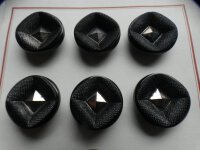 12 Stück Alte Glasknöpfe auf Musterkarte Antik...