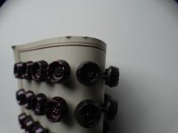 36 Stück Alte Glasknöpfe auf Musterkarte Knopfkarte Antik ca14mm Violett