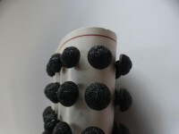 36 Stück Alte Glasknöpfe auf Musterkarte Knopfkarte Antik schwarz ca 14mm