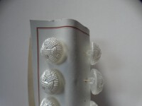 12 Stk Alte Glasknöpfe auf Musterkarte Knopfkarte Antik ca  23mm Weiß