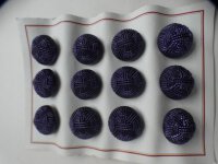 12 Stk Alte Glasknöpfe auf Musterkarte Knopfkarte...