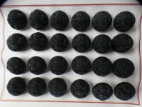 24 Stück Alte Glasknöpfe auf Musterkarte...