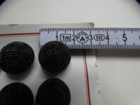 24 Stück Alte Glasknöpfe auf Musterkarte Knopfkarte Antik ca.18mm Schwarz