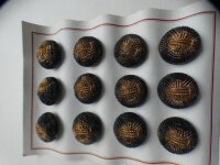 12 Stück Alte Glasknöpfe auf Musterkarte...