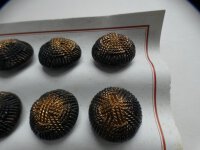 12 Stück Alte Glasknöpfe auf Musterkarte...