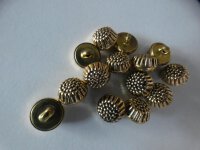 12 Stck. Metallknöpfe Antik Gold Tracht ca.10mm
