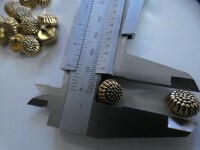 12 Stck. Metallknöpfe Antik Gold Tracht ca.10mm