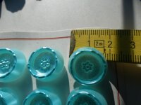 24 Stück Alte Glasknöpfe auf Musterkarte Knopfkarte Antik ca.18mm Türkis/Hellblau