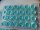 24 Stück Alte Glasknöpfe auf Musterkarte Knopfkarte Antik ca.18mm Türkis/Hellblau